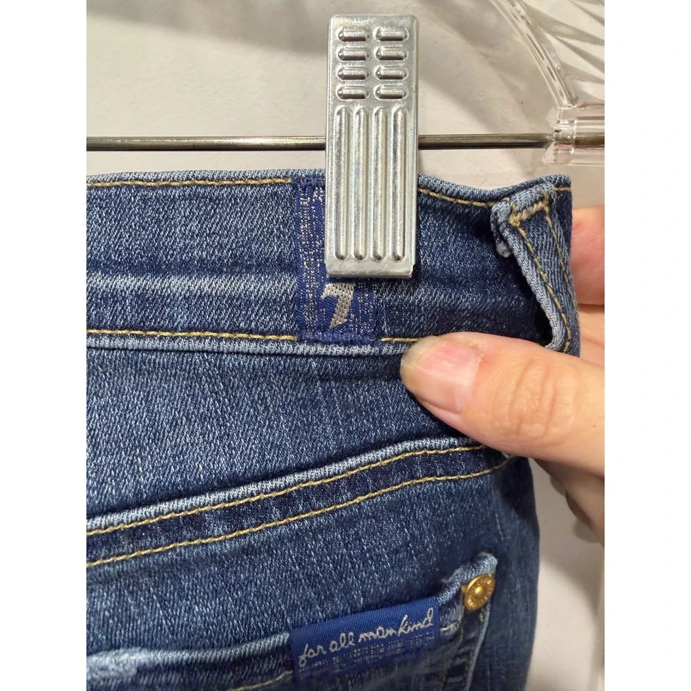 7‎ For All Mankind Womens Ankle Jeans Distressed Gwenevere Blue 28